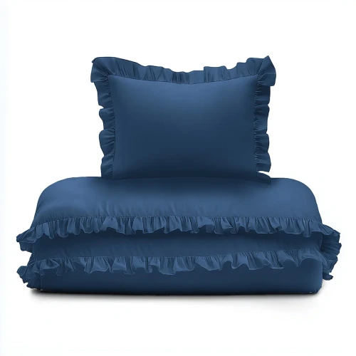 pościel dziecięca 100x135 z falbanką denim