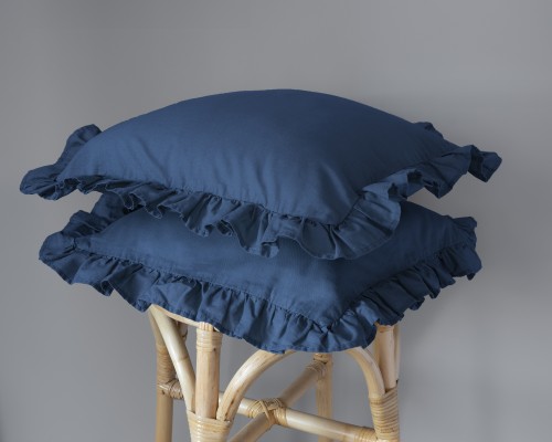 poduszka z falbanką 40x40 denim