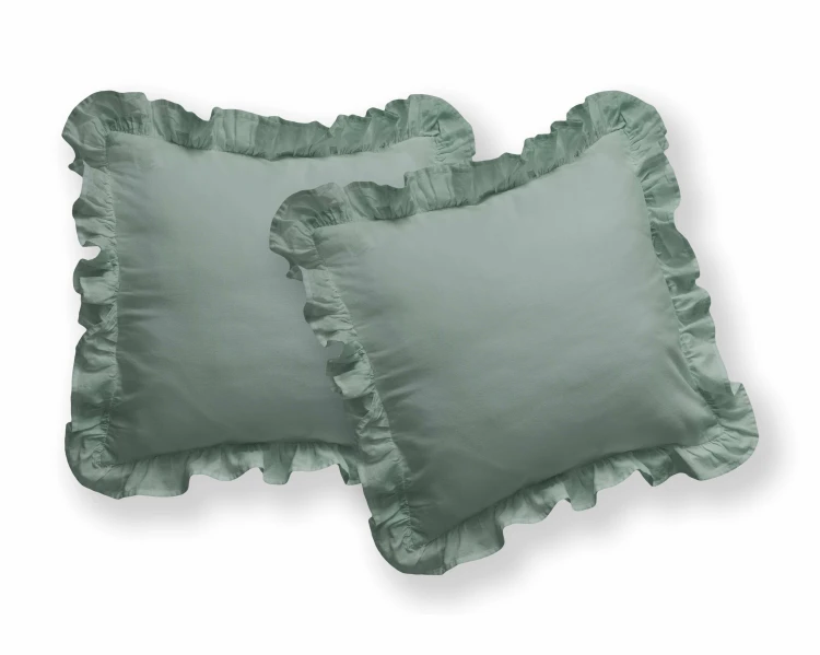 poszewka 40x40 z falbaną miętowa detexpol