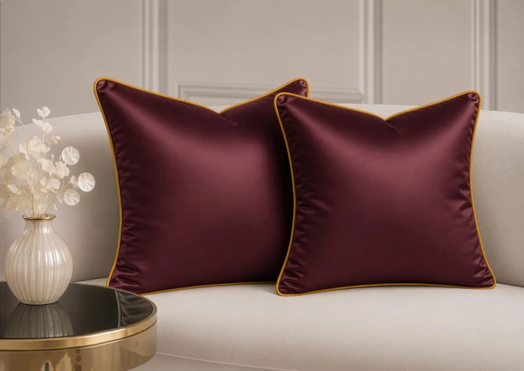 poszewka 70x80 z makosatyny bawełnianej burgundy
