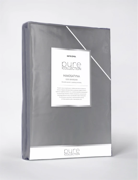 pościel z makosatyny bawełnianej detexpol opakowanie szara