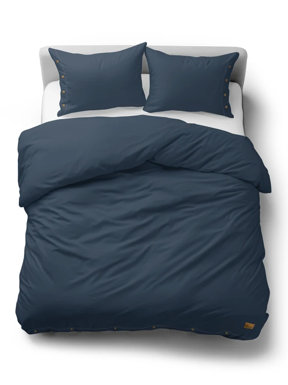 pościel 160x200 bawełniana z ozdobnymi guziczkami denim detexpol