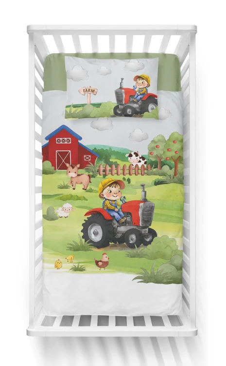 pościel dziecięca 90x120 traktor detexpol 4781B