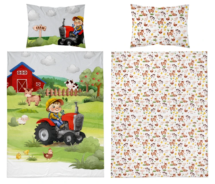 komplet pościeli dziecięcej traktor farma