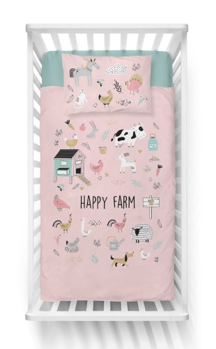 pościel dziecięca 90x120 zwierzątka farma detexpol 4783A