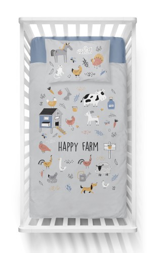 pościel dziecięca 100x135 zwierzątka farma detexpol 4783B