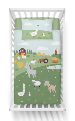 pościel dziecięca 100x135 zwierzątka farma detexpol 4792A