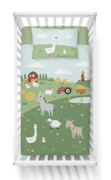 pościel dziecięca 100x135 zwierzątka farma detexpol 4792A