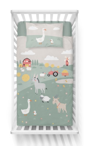 pościel dziecięca 100x135 zwierzątka farma detexpol 4792B