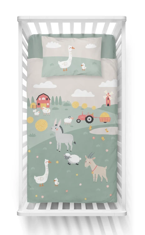 pościel dziecięca 100x135 zwierzątka farma detexpol 4792B