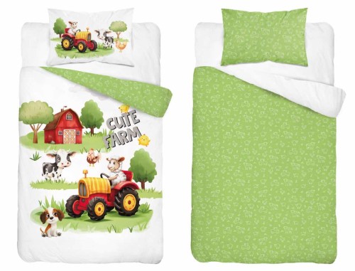 komplet pościeli dziecięcej farma zwierząt bawełniana