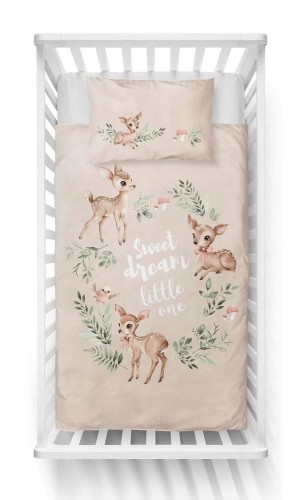pościel dziecięca 100x135 różowa jelonek bambi detexpol 5511A
