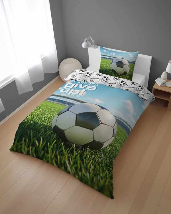 komplet pościeli bawełnianej 140x200+70x80 piłka nożna