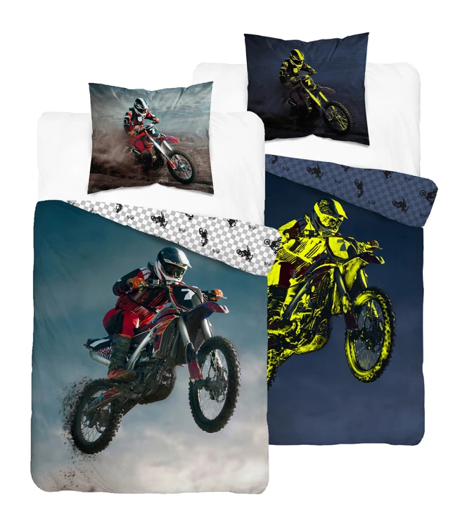 pościel bawełniana 160x200 motocykl detexpol 5843A