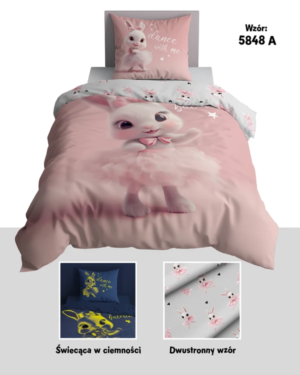 pościel młodzieżowa króliczek bunny glow