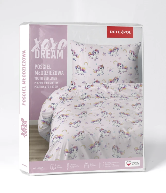 pościel różowa unicorn 5708A opakowanie