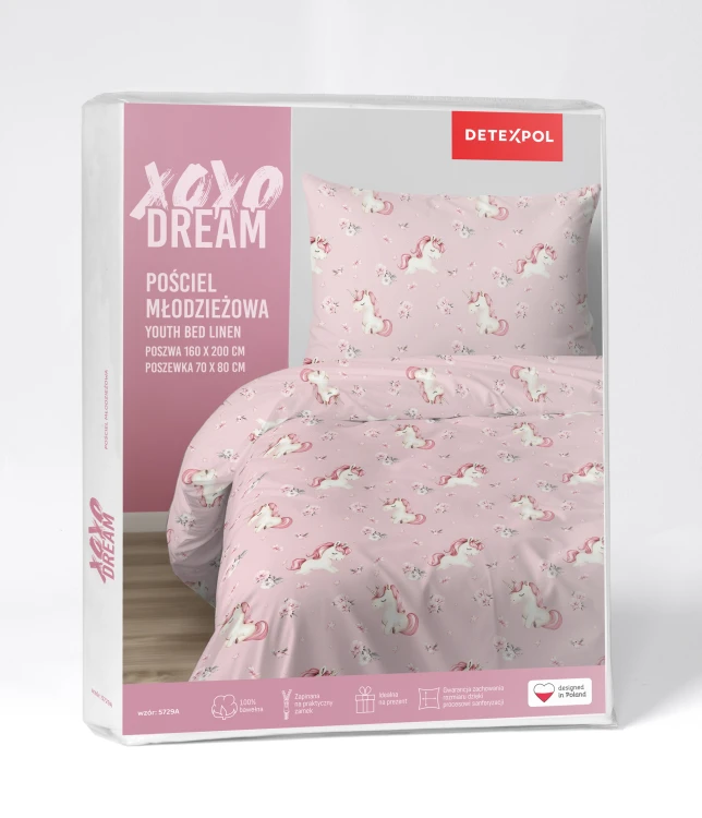 pościel różowa unicorn 5729A opakowanie