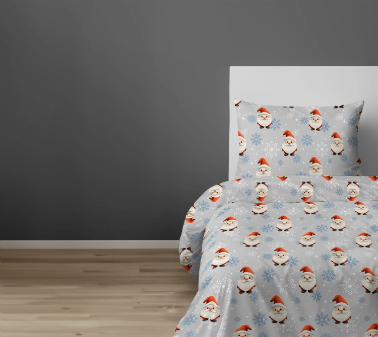 pościel młodzieżowa świąteczna święty mikołaj szara xoxo dreams
