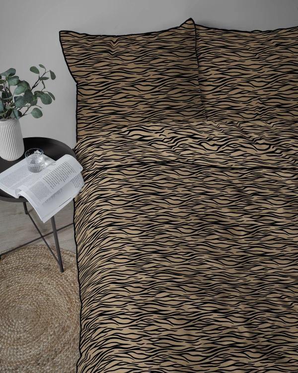 kołdra i poduszka z perkalu bawełnianego tiger print