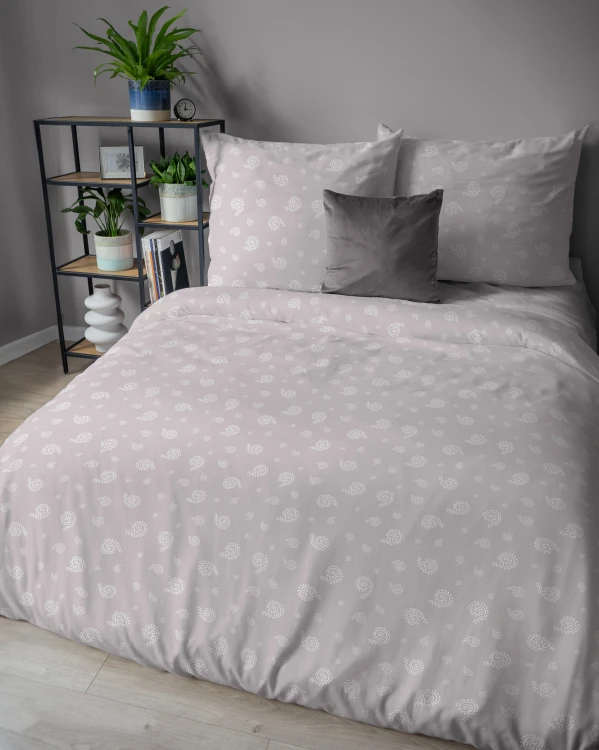 komplet pościeli flanelowej wzór paisley różowy 220x200