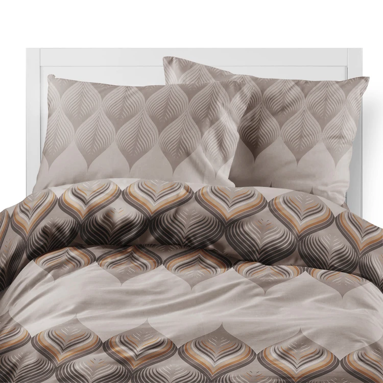 materiał tkanina wzór geometryczny art deco beż