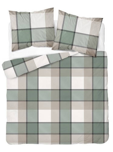 pościel 160x200 flanelowa bawełna kratka 6037A detexpol