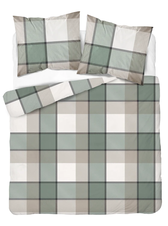pościel 160x200 flanelowa bawełna kratka 6037A detexpol