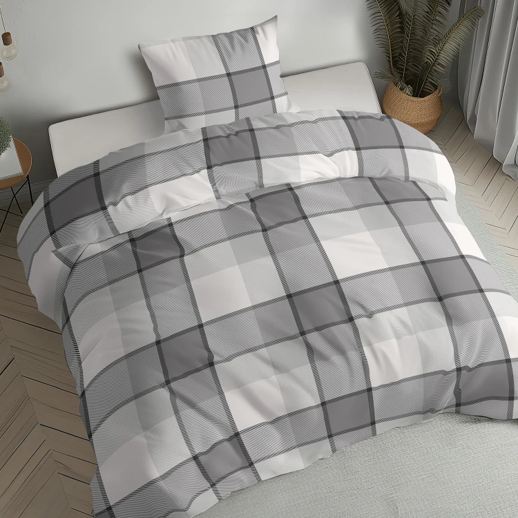 komplet pościeli 140x200 flanelowej kratka krata szkocka