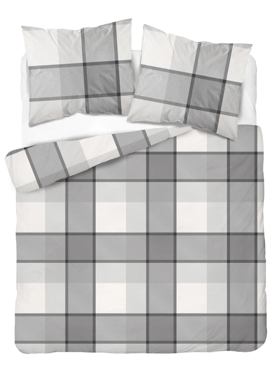 pościel 160x200 flanelowa bawełna kratka 6037B detexpol