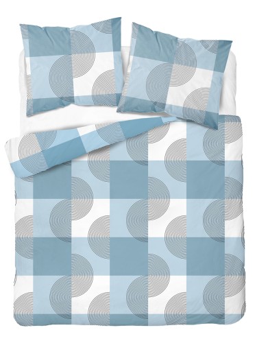 pościel 160x200 flanelowa bawełna krata 6040A detexpol