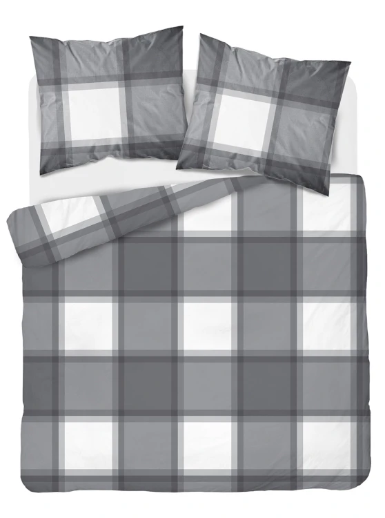 pościel 160/220 flanelowa bawełna kratka 6049A detexpol