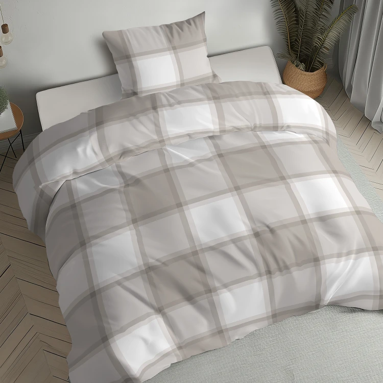 komplet pościeli 140x200 flanelowej kratka krata szkocka