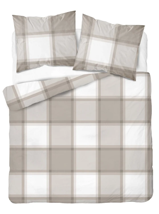 pościel 160/220 flanelowa bawełna kratka 6049B detexpol