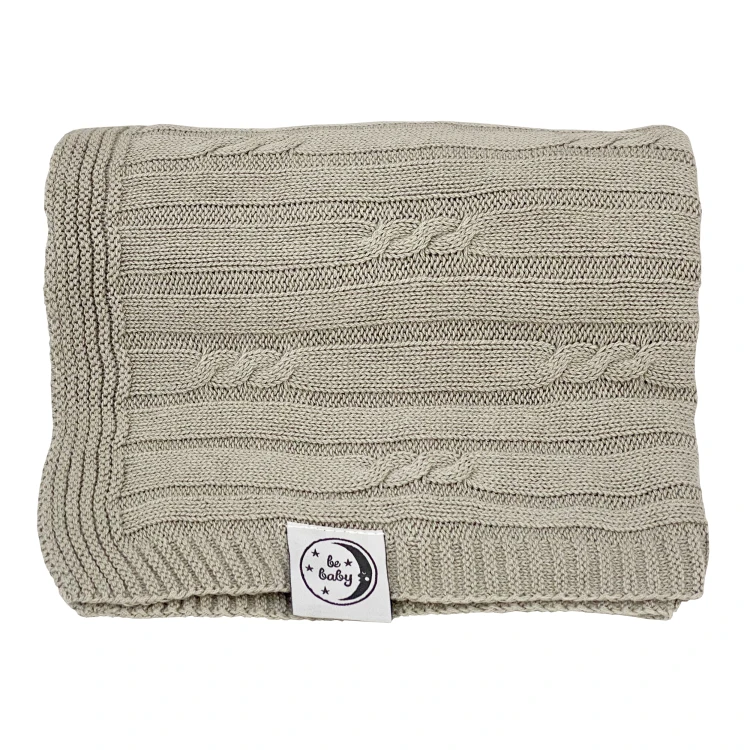 kocyk bebaby 75x100 bawełniany szary