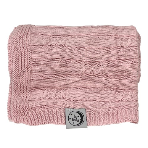 kocyk bebaby 75x100 bawełniany różowy