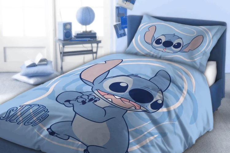 komplet pościeli bawełnianej stitch disney niebieska