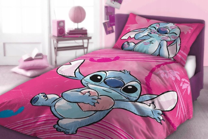 komplet pościeli bawełnianej stitch lilo różowa disney