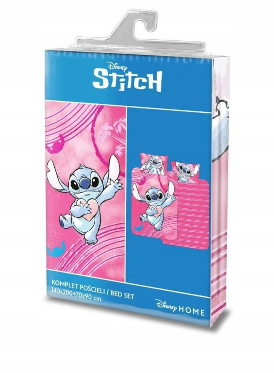 pościel dziecięca ze stichem disney bawełna różowa