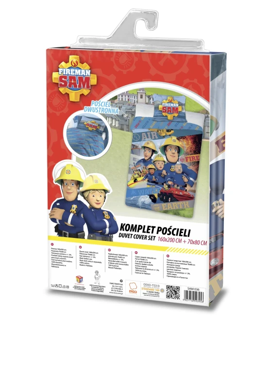 komplet pościeli 160x200 strażak sam pożar bajka