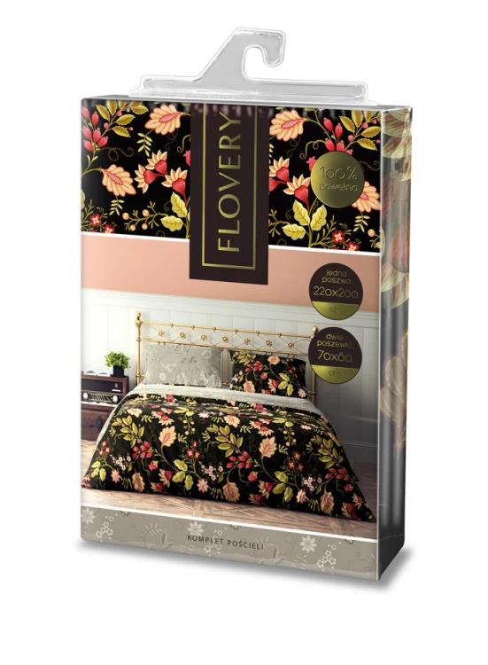 komplet pościeli 160x200 bawełnianej w kwiatki flovery