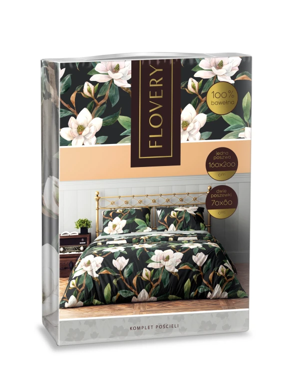 komplet pościeli 220x200 kwiaty magnolia flovery